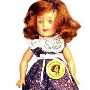 12" 1952 Vintage Collectable Shirley Temple Doll + The "Worlds Darling" Pin